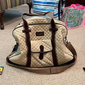 Vera Bradley Quilted Tan and Brown Travel Bag
